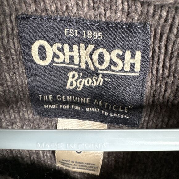 Oshkosh B'Gosh Kids Size 6 Cardigan Cable knit Sweater Top Button Gray - Picture 3 of 9